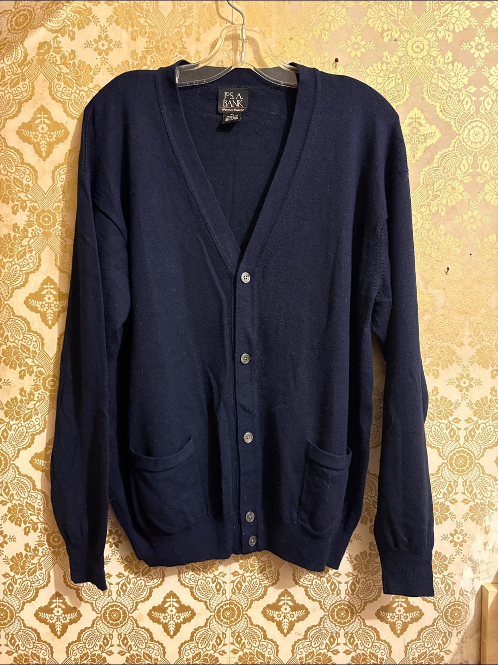 JoS. A. Bank Signature Collection Navy 100% Italian Merino Wool Cardigan XL